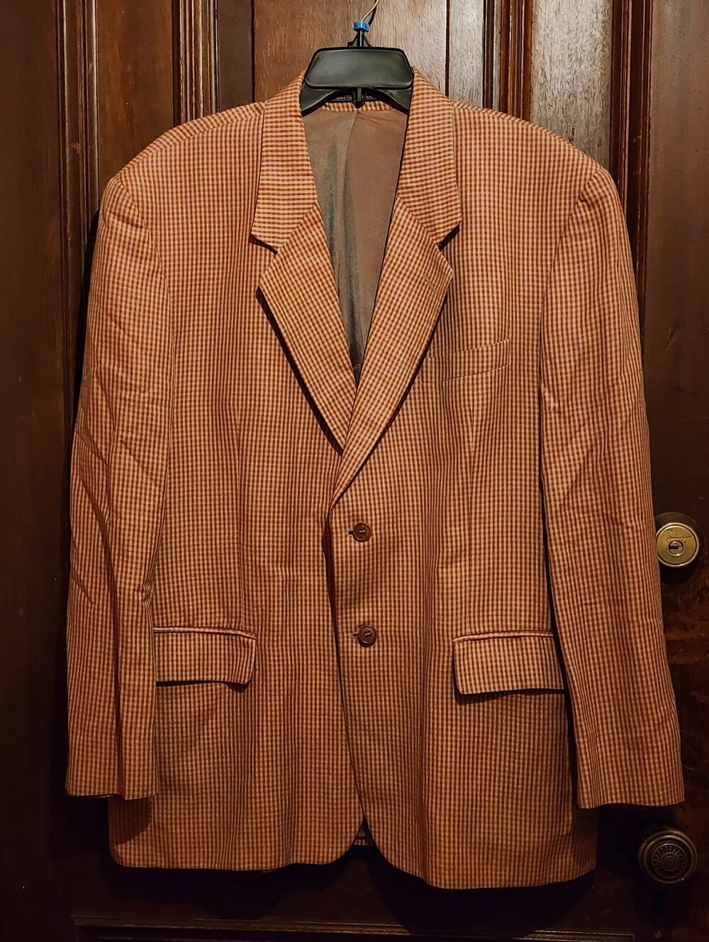 VTG United Colors Of Benetton Micro Check Linen Blend Men's Jacket-Italy-Size 52